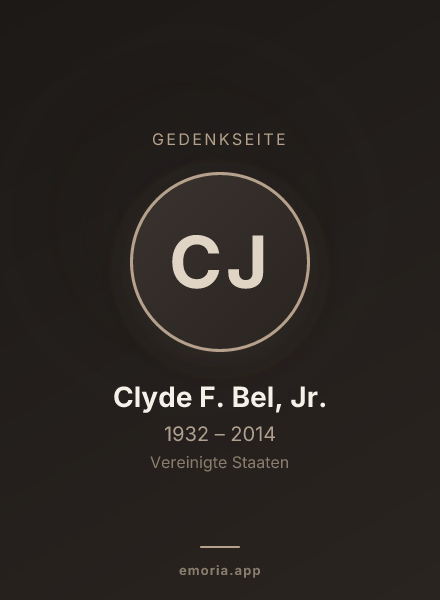 Gedenkportrait von Clyde F. Bel, Jr.