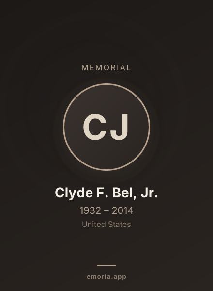 Memorial portrait of Clyde F. Bel, Jr.