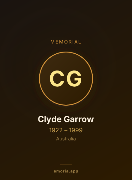 Memorial portrait of Clyde Garrow