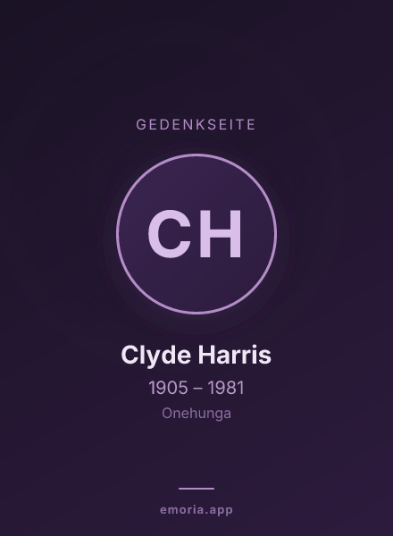 Gedenkportrait von Clyde Harris