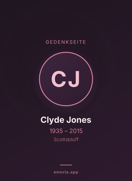 Gedenkportrait von Clyde Jones