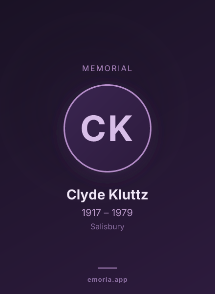 Memorial portrait of Clyde Kluttz