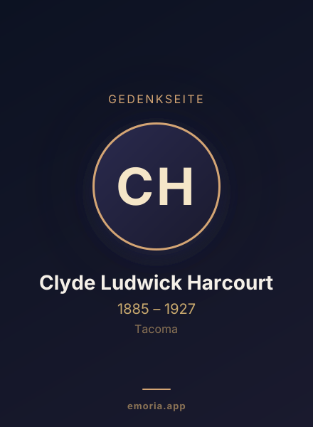 Gedenkportrait von Clyde Ludwick Harcourt