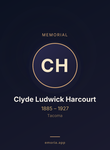 Memorial portrait of Clyde Ludwick Harcourt