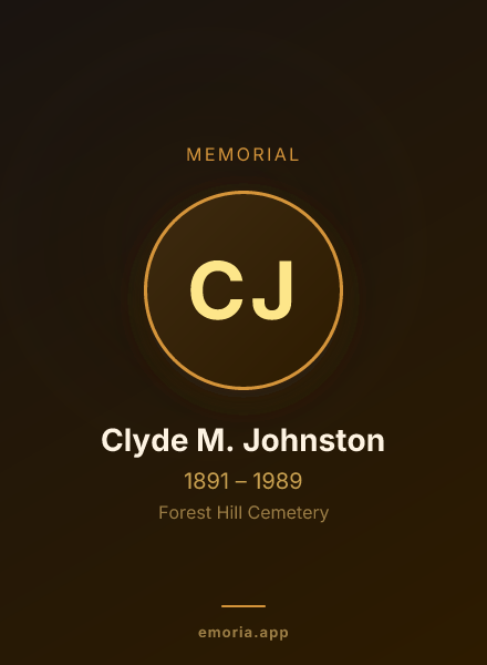 Memorial portrait of Clyde M. Johnston