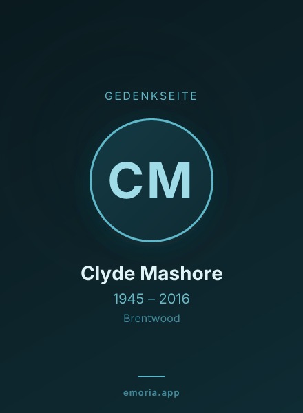 Gedenkportrait von Clyde Mashore