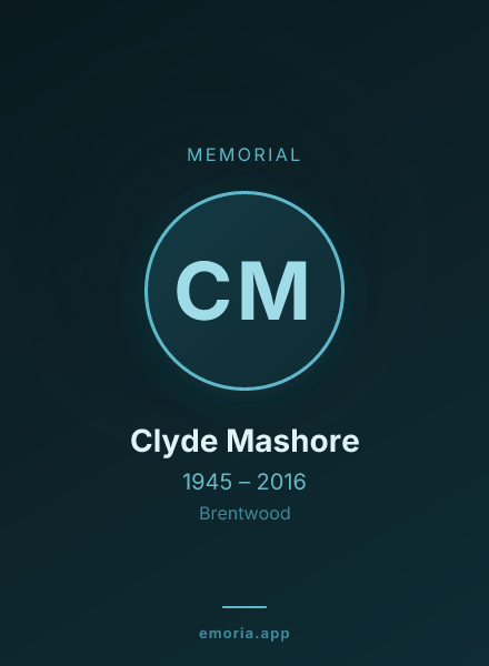 Memorial portrait of Clyde Mashore