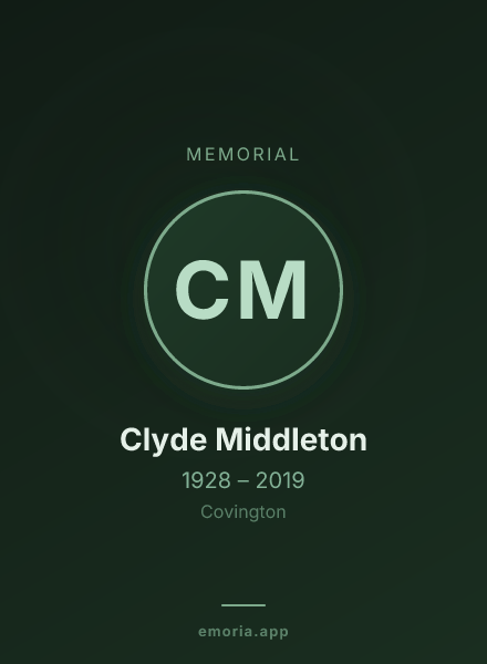 Memorial portrait of Clyde Middleton