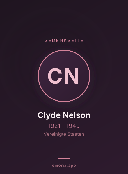 Gedenkportrait von Clyde Nelson