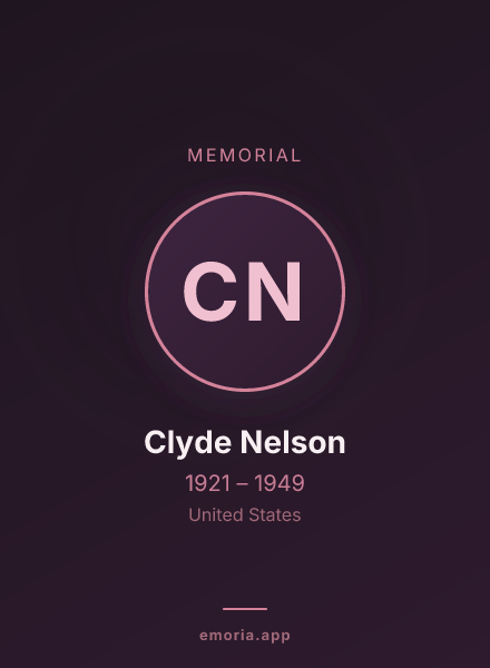 Memorial portrait of Clyde Nelson