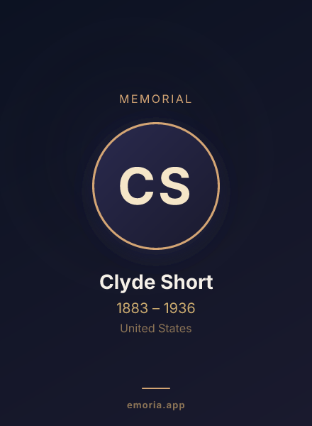 Memorial portrait of Clyde Short