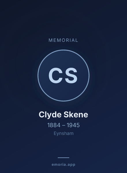 Memorial portrait of Clyde Skene