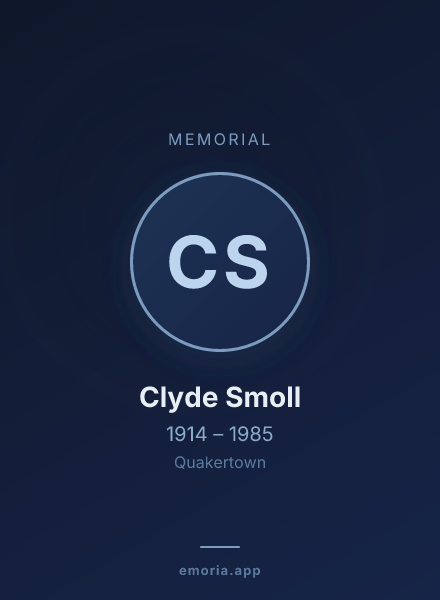Memorial portrait of Clyde Smoll