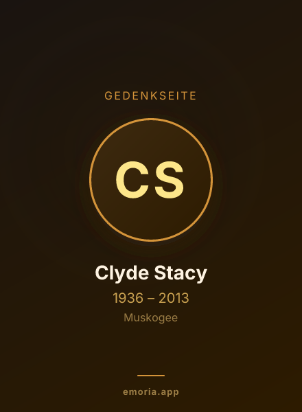 Gedenkportrait von Clyde Stacy