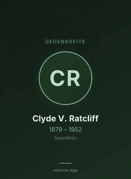 Gedenkportrait von Clyde V. Ratcliff