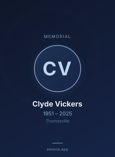 Memorial portrait of Clyde Vickers