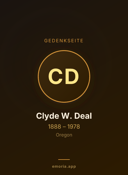 Gedenkportrait von Clyde W. Deal