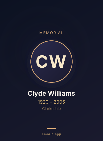 Memorial portrait of Clyde Williams