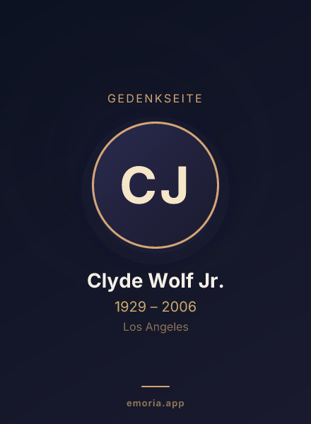 Gedenkportrait von Clyde Wolf Jr.