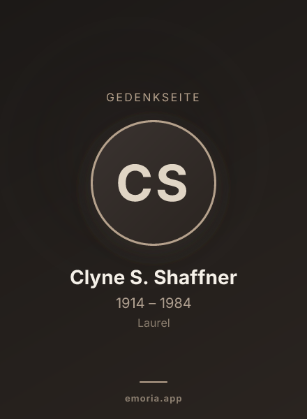 Gedenkportrait von Clyne S. Shaffner