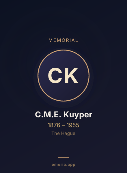 Memorial portrait of C.M.E. Kuyper