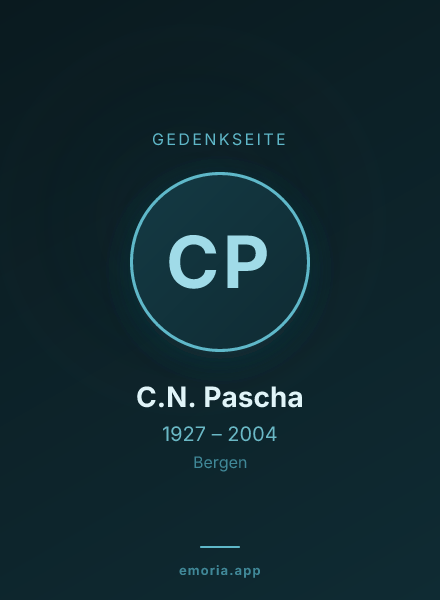 Gedenkportrait von C.N. Pascha