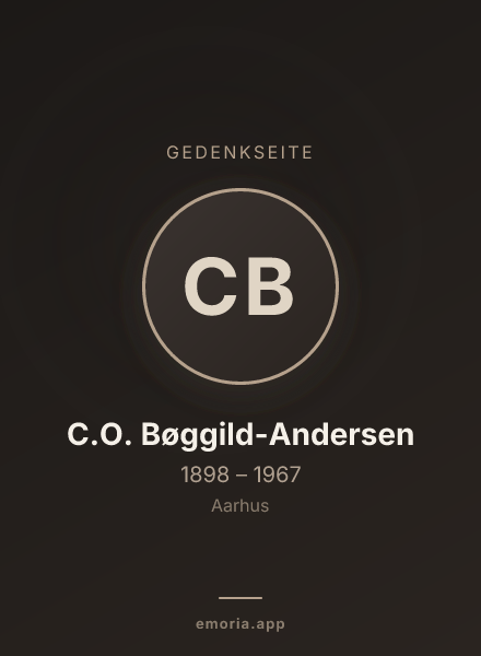 Gedenkportrait von C.O. Bøggild-Andersen