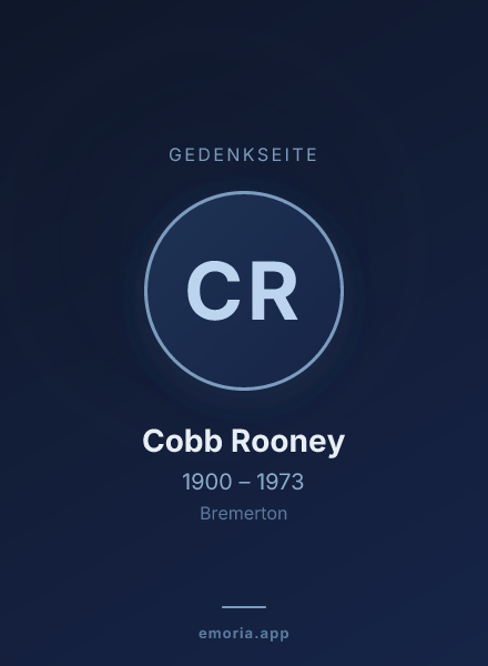 Gedenkportrait von Cobb Rooney