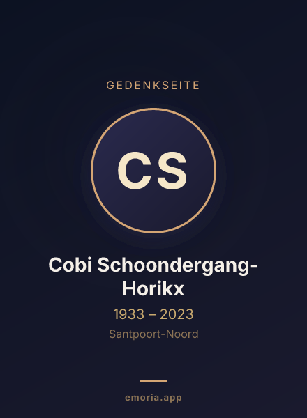 Gedenkportrait von Cobi Schoondergang-Horikx