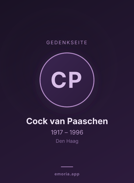 Gedenkportrait von Cock van Paaschen