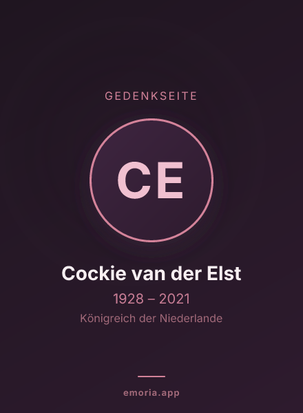 Gedenkportrait von Cockie van der Elst