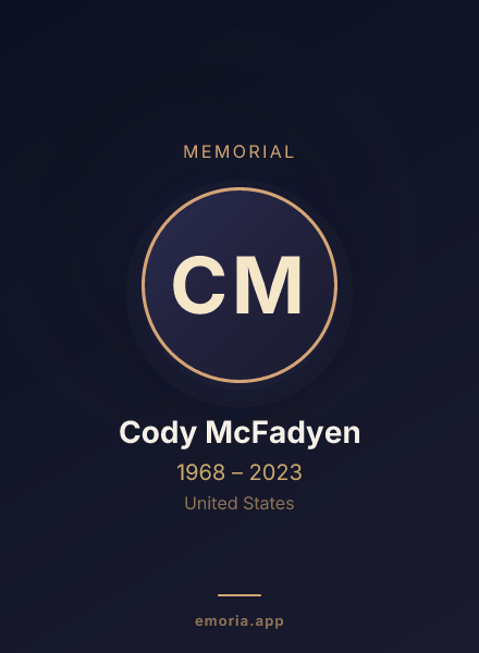 Memorial portrait of Cody McFadyen