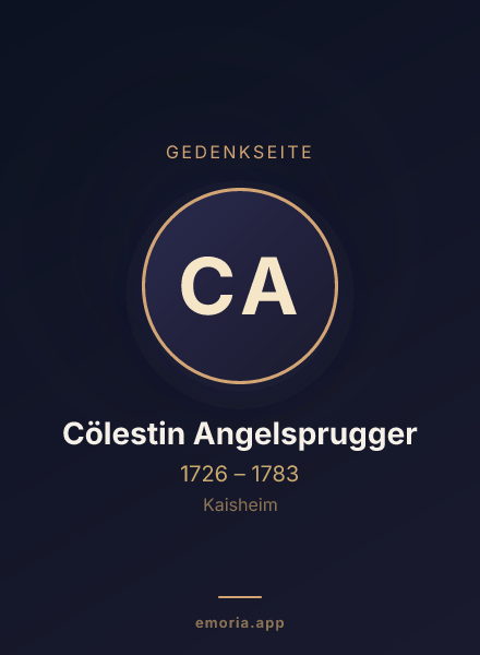 Gedenkportrait von Cölestin Angelsprugger
