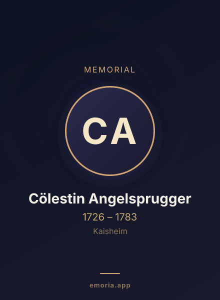 Memorial portrait of Cölestin Angelsprugger