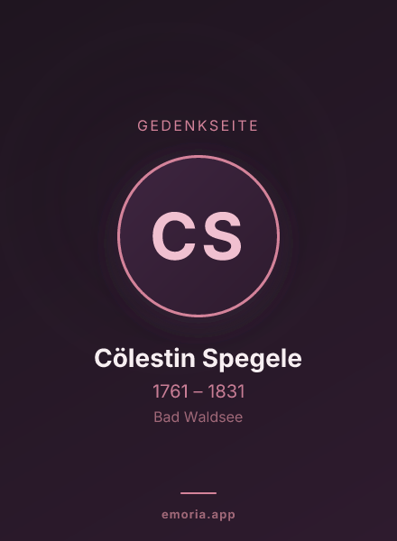 Gedenkportrait von Cölestin Spegele