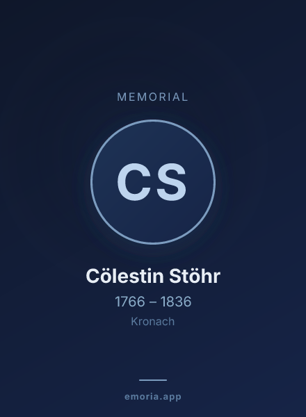 Memorial portrait of Cölestin Stöhr