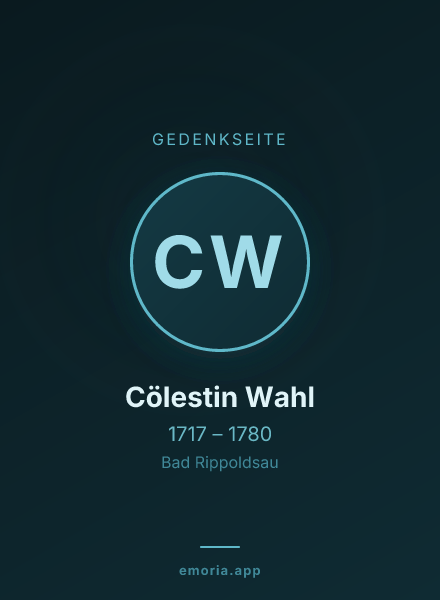 Gedenkportrait von Cölestin Wahl