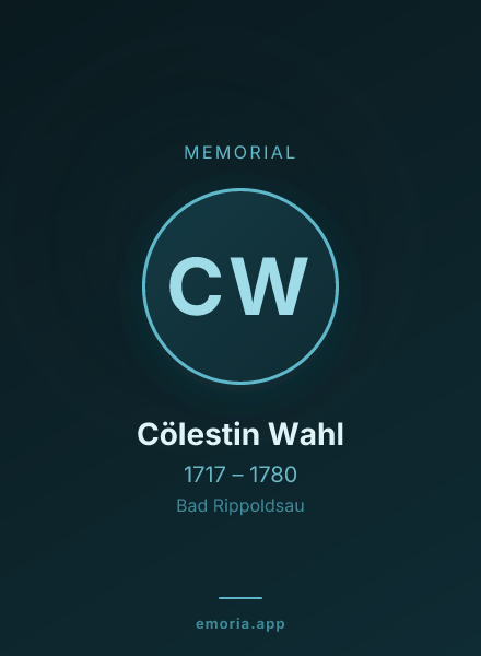 Memorial portrait of Cölestin Wahl