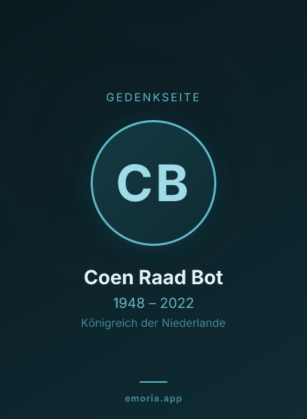 Gedenkportrait von Coen Raad Bot