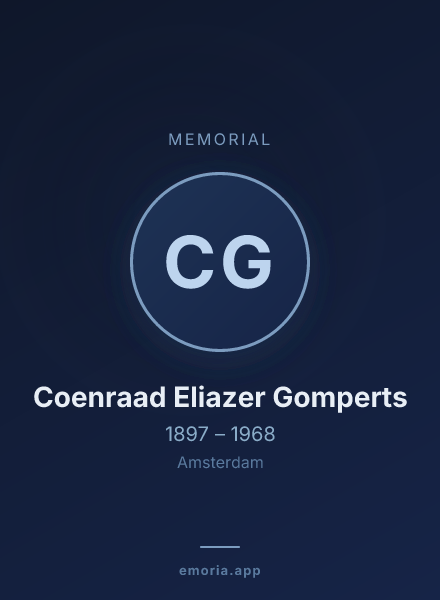 Memorial portrait of Coenraad Eliazer Gomperts