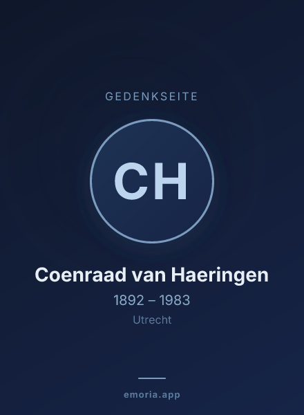 Gedenkportrait von Coenraad van Haeringen