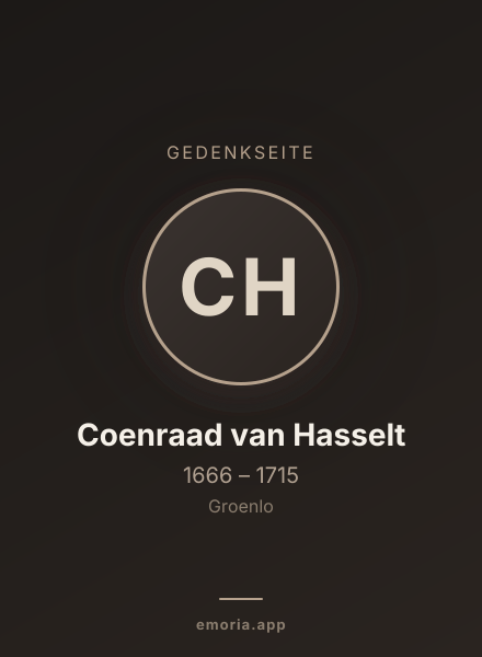 Gedenkportrait von Coenraad van Hasselt