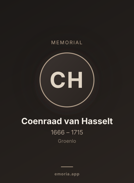 Memorial portrait of Coenraad van Hasselt