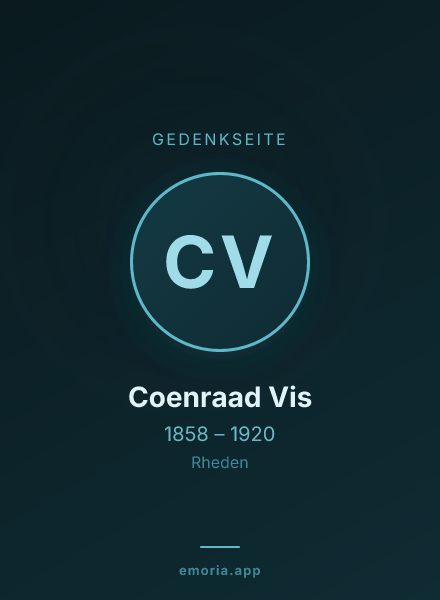 Gedenkportrait von Coenraad Vis