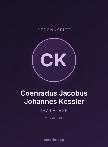 Gedenkportrait von Coenradus Jacobus Johannes Kessler