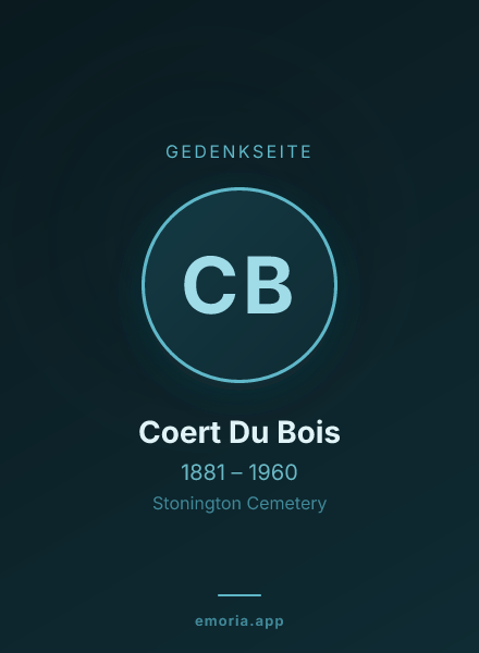 Gedenkportrait von Coert Du Bois