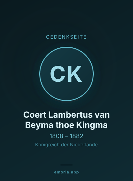 Gedenkportrait von Coert Lambertus van Beyma thoe Kingma