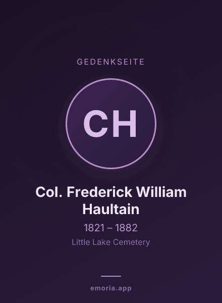 Gedenkportrait von Col. Frederick William Haultain