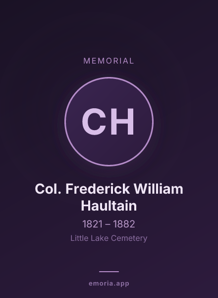 Memorial portrait of Col. Frederick William Haultain