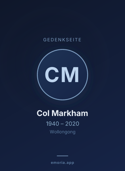 Gedenkportrait von Col Markham